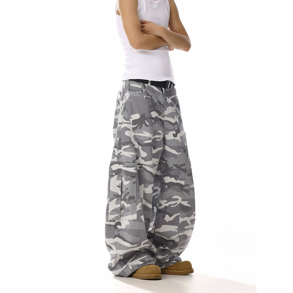 White Camo Baggy Pants