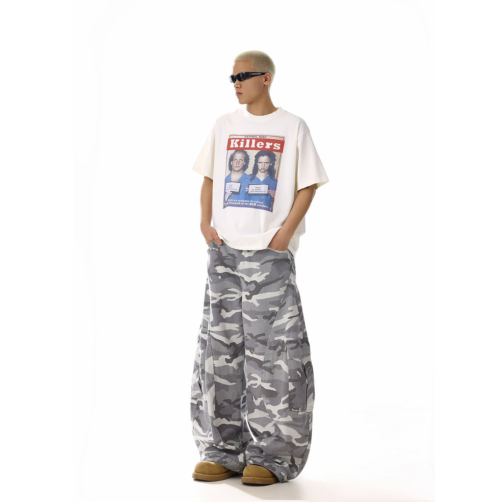 White Camo Baggy Pants