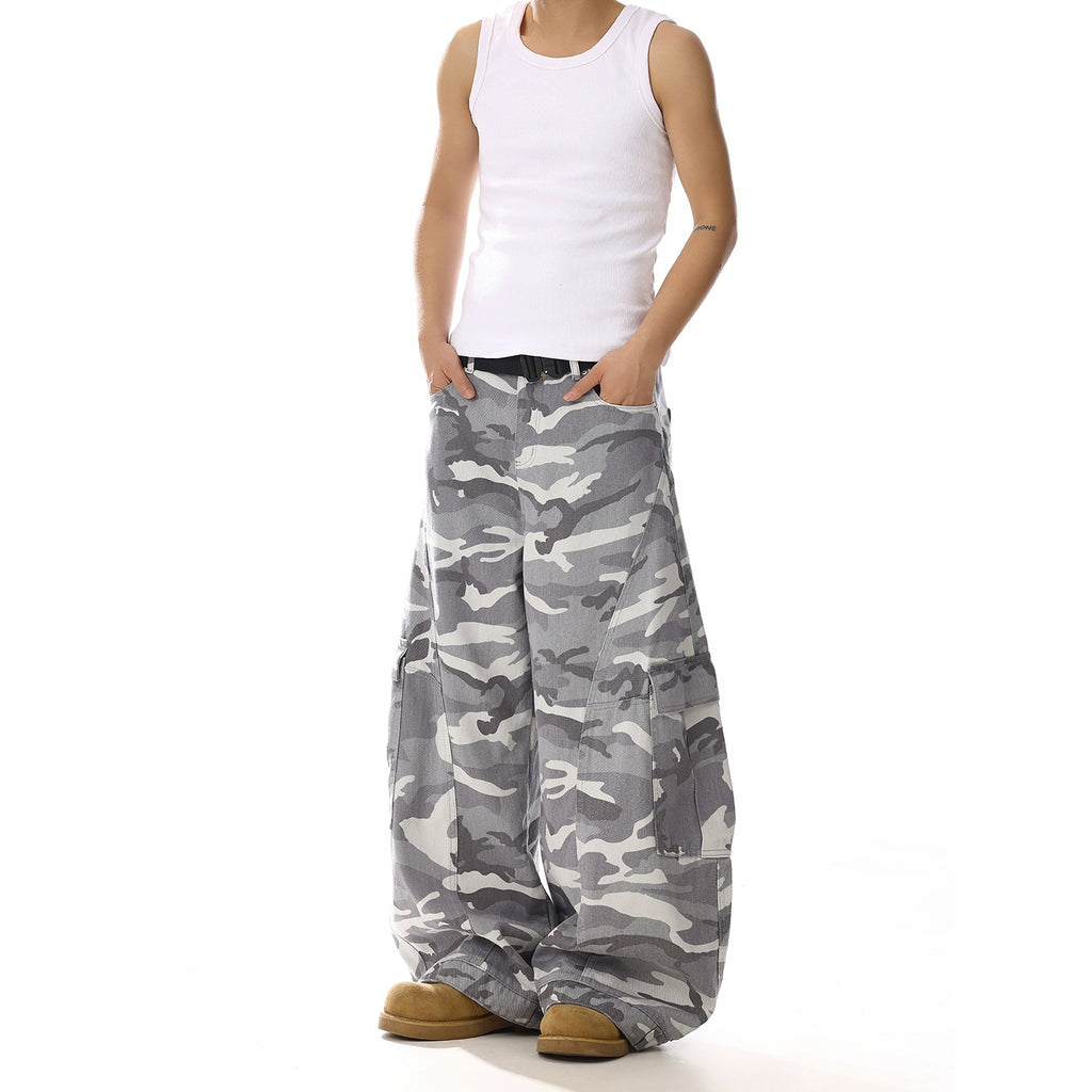 White Camo Baggy Pants