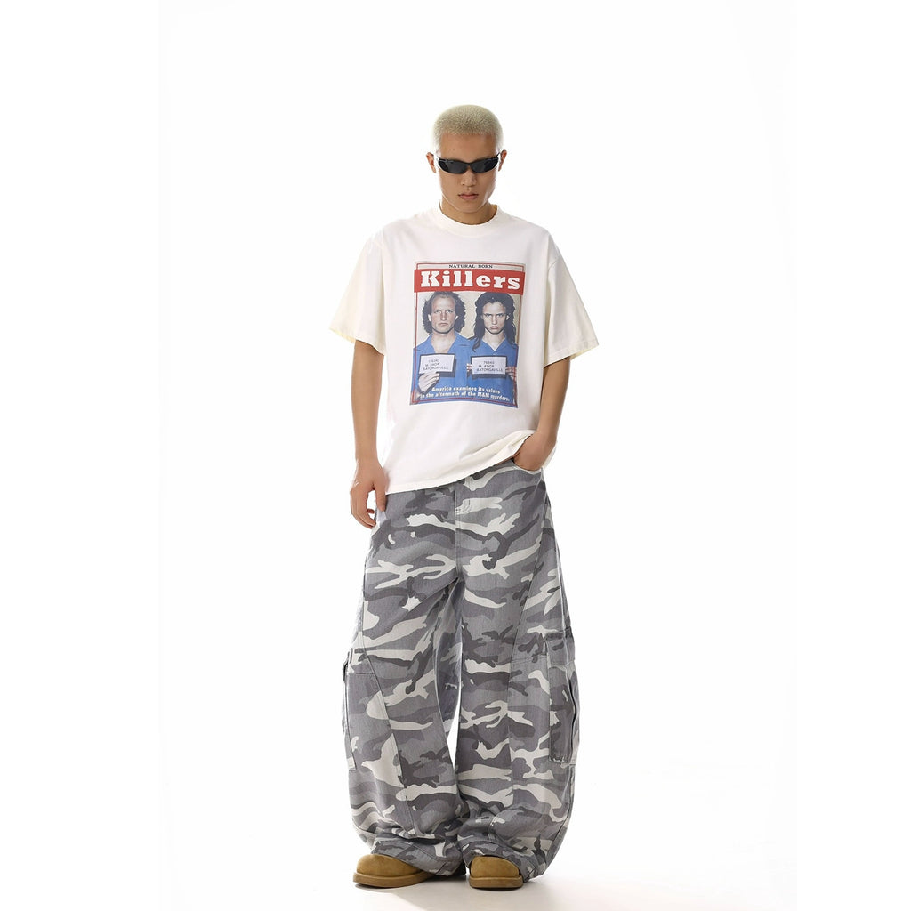 White Camo Baggy Pants